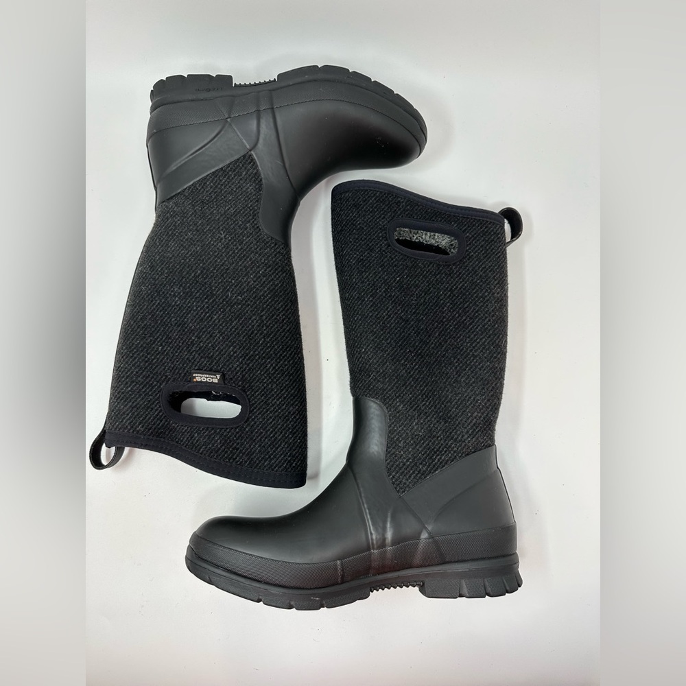 Bogs Crandall Tall Wool Boots Black Women's 8 View 5